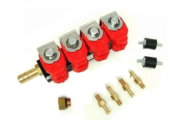 Vstřikovač VALTEC typ 30 - 12V, 6W, 3 Ohm, čtyřsekční, (pro trysky d. 1,3-3,5mm) 